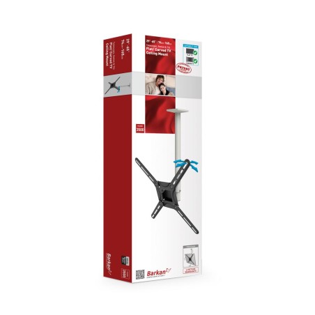 SUPORT pt tavan BARKAN, pt 1 TV/monitor plat, curbat, diag. max 65 inch, orizontala, verticala, inclinare, max 40 Kg, "3500.W"