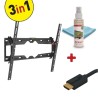 SUPORT de perete BARKAN, pt 1 TV/monitor plat, curbat, diag. max 65 inch, inclinare, max 50 Kg, "CM310+.B"