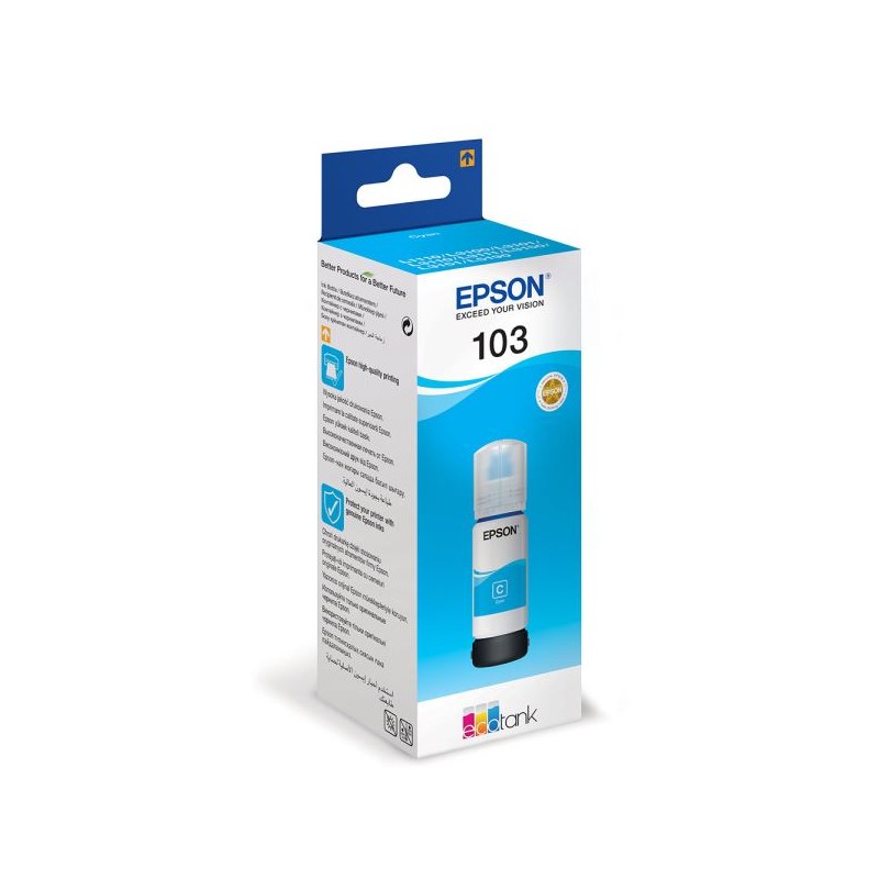Cartus Cerneala Original Epson Cyan, nr.103, pentru L1110|L3110|L3110|L3150|L3151|L3156|L3160|L5190|L3210|L3250|L3260, 65ml, inc