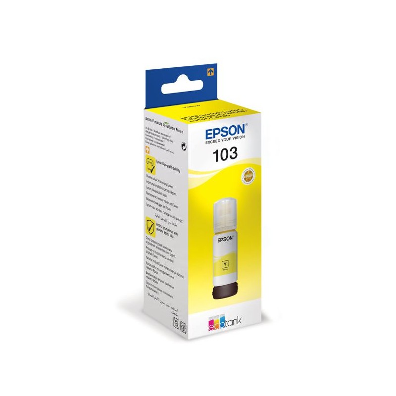 Cartus Cerneala Original Epson Yellow, nr.103, pentru L1110|L3110|L3110|L3150|L3151|L3156|L3160|L5190|L3210|L3250|L3260, 140ml, 