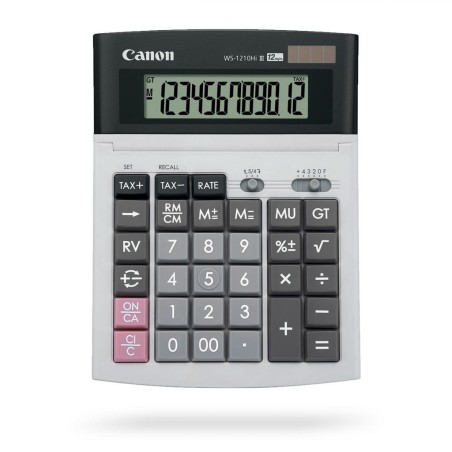 Calculator de birou CANON, WS-1210THB, ecran 12 digiti, alimentare solara si baterie, display LCD, functie business, tax si conv