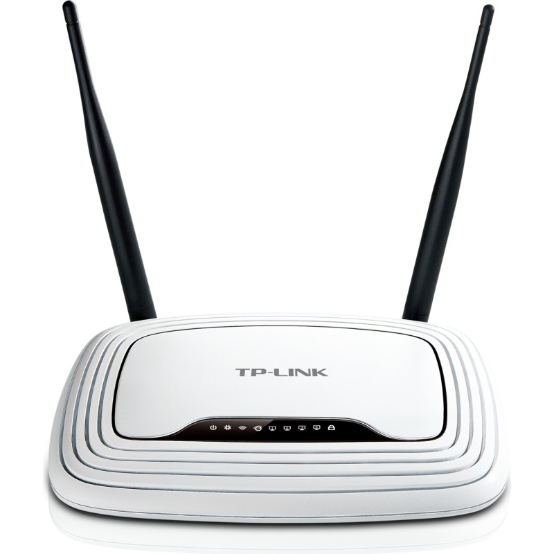 ROUTER TP-LINK wireless  300Mbps, 4 porturi 10/100Mbps, 2 antene externe, Atheros, 2T2R "TL-WR841N" (timbru verde 0.8 lei)