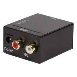 CONVERTOR audio LOGILINK, intrare: 1 x Toslink, 1 x Coaxial, iesire: 2 x RCA,  24-bit, 96KHz, alimentator extern 5V / 1A, black,