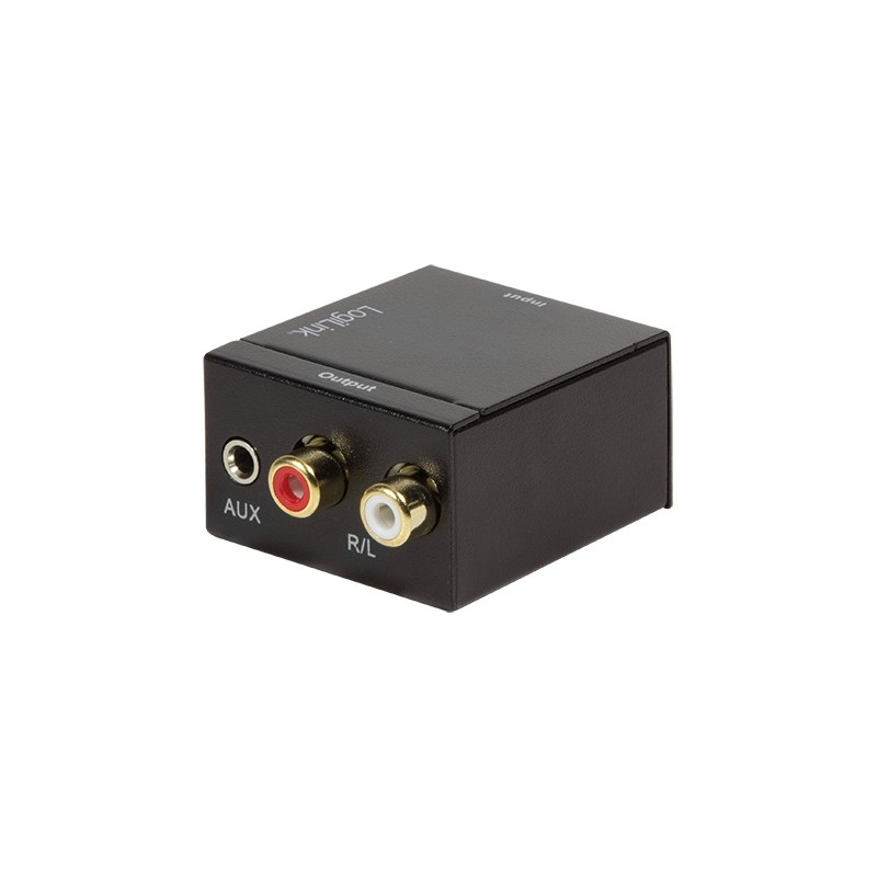 CONVERTOR audio LOGILINK, intrare: 1 x Toslink, 1 x Coaxial, iesire: 2 x RCA, 1 x 3.5mm jack, 24-bit, 96KHz, alimentator extern 