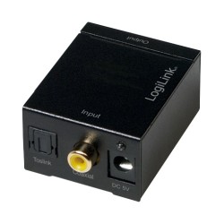 CONVERTOR audio LOGILINK, intrare: 1 x Toslink, 1 x Coaxial, iesire: 2 x RCA, 1 x 3.5mm jack, 24-bit, 96KHz, alimentator extern 