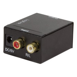 CONVERTOR audio LOGILINK, intrare: 2 x RCA, iesire: 1 x Toslink, 1 x Coaxial, 48KHz, alimentator extern 5V / 1A, black, "CA0102"