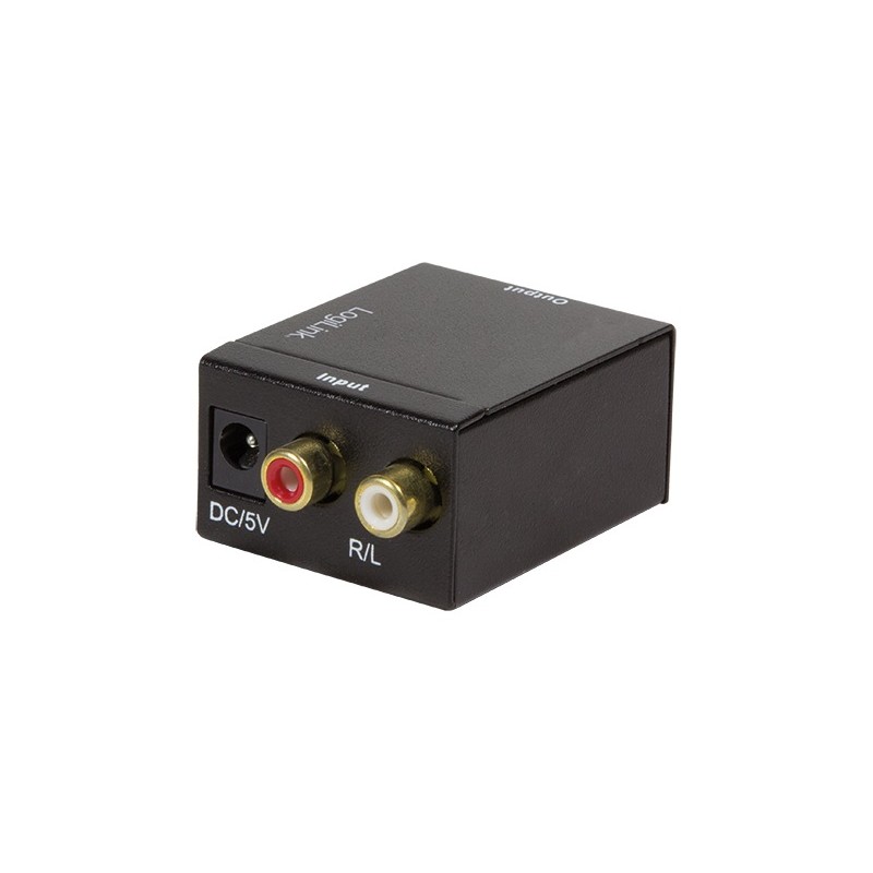 CONVERTOR audio LOGILINK, intrare: 2 x RCA, iesire: 1 x Toslink, 1 x Coaxial, 48KHz, alimentator extern 5V / 1A, black, "CA0102"