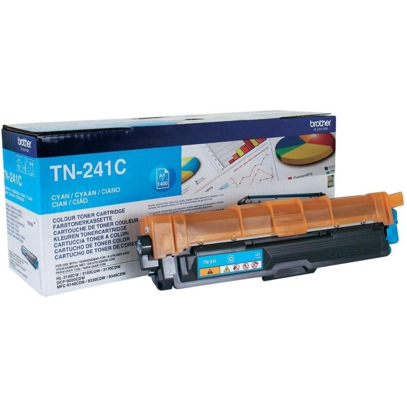 Toner Original Brother Cyan, TN241C, pentru HL-3140|3150|3170|DCP-9010|9015|9020|9140|9330|9340, 1.4K,"TN241C"