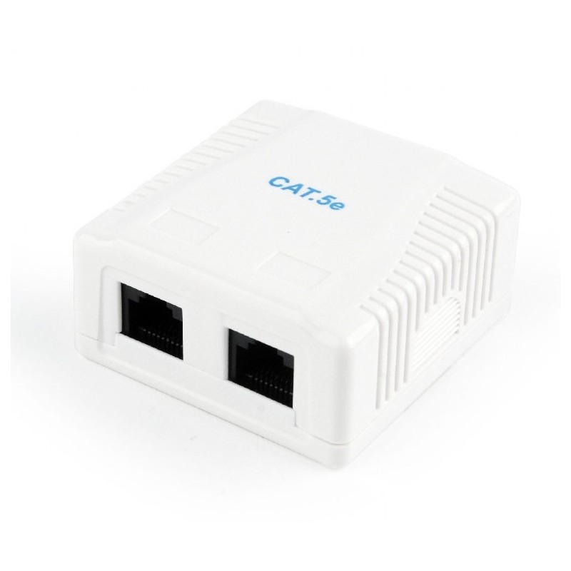 PRIZA RJ-45 aplicabila cu 2 iesiri GEMBIRD pt. cablu UTP, Cat5e, Krone (LSA) x 2 | RJ-45 (M) x 2, plastic, 1 buc, "NCAC-2U5E-01"