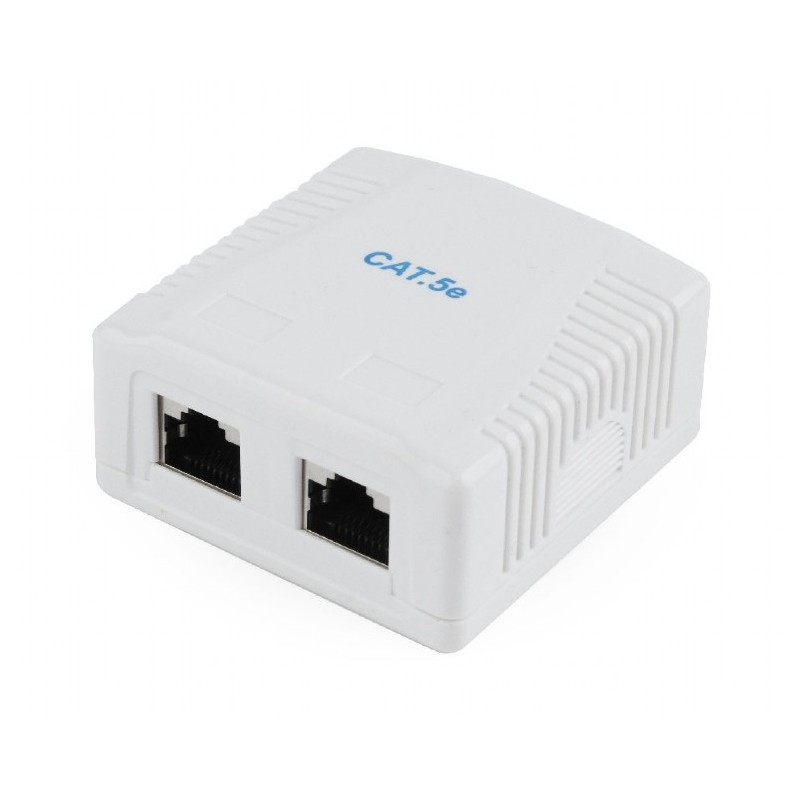 PRIZA RJ45 GEMBIRD Cat5e. pt. FTP, 2 x RJ45, include kit montare, white, "NCAC-2F5E-01"
