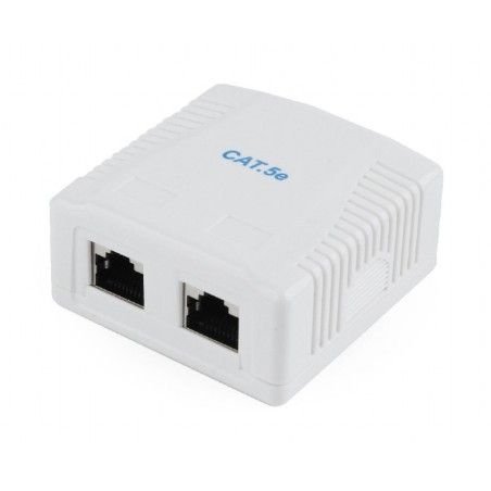 PRIZA RJ45 GEMBIRD Cat5e. pt. FTP, 2 x RJ45, include kit montare, white, "NCAC-2F5E-01"