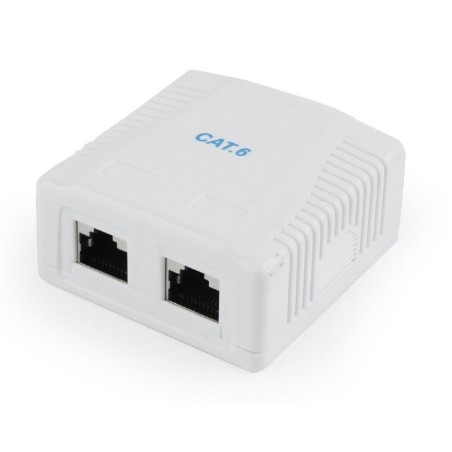 PRIZA RJ45 GEMBIRD Cat6. pt. FTP, 2 x RJ45, include kit montare, white, "NCAC-2F6-01"