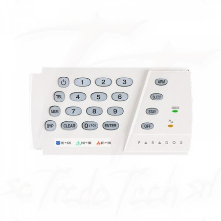 TASTATURA alarma Paradox, pentru 10 zone, 7 taste active cu activcare rapida ( one-touch), Led ACC, Led Stay-D, deschidere pe or