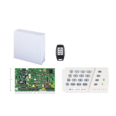 CENTRALA alarma PARADOX, panou ctl MAGELAN cu emit-recept radio-32 zone, Stay D si aplicatia iPARADOX;2 partitii-intrari de zona