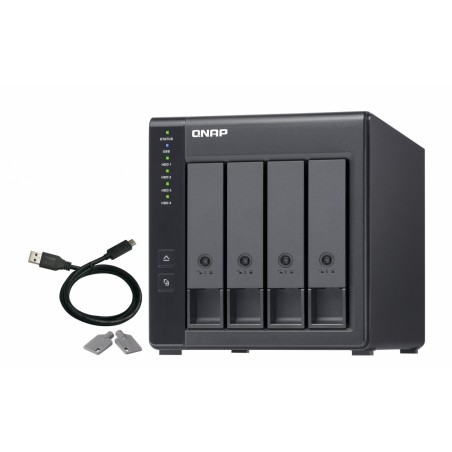 EXPANSION NAS QNAP, HDD x 4, capacitate maxima 24 TB, porturi USB Type C, "TR-004" (timbru verde 4 lei)