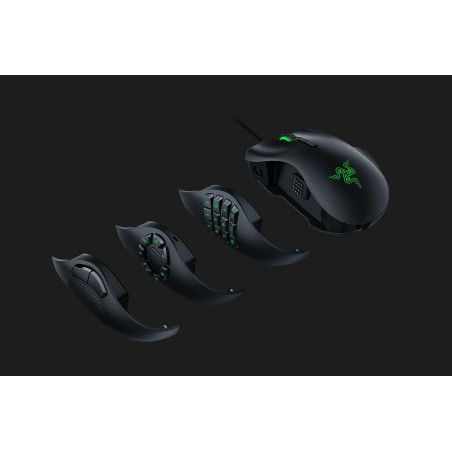MOUSE RAZER, "Naga Trinity", gaming, cu fir, USB, optic, 16000 dpi, butoane/scroll 19/1, iluminare, butoane programabile, negru,