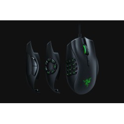 MOUSE RAZER, "Naga Trinity", gaming, cu fir, USB, optic, 16000 dpi, butoane/scroll 19/1, iluminare, butoane programabile, negru,