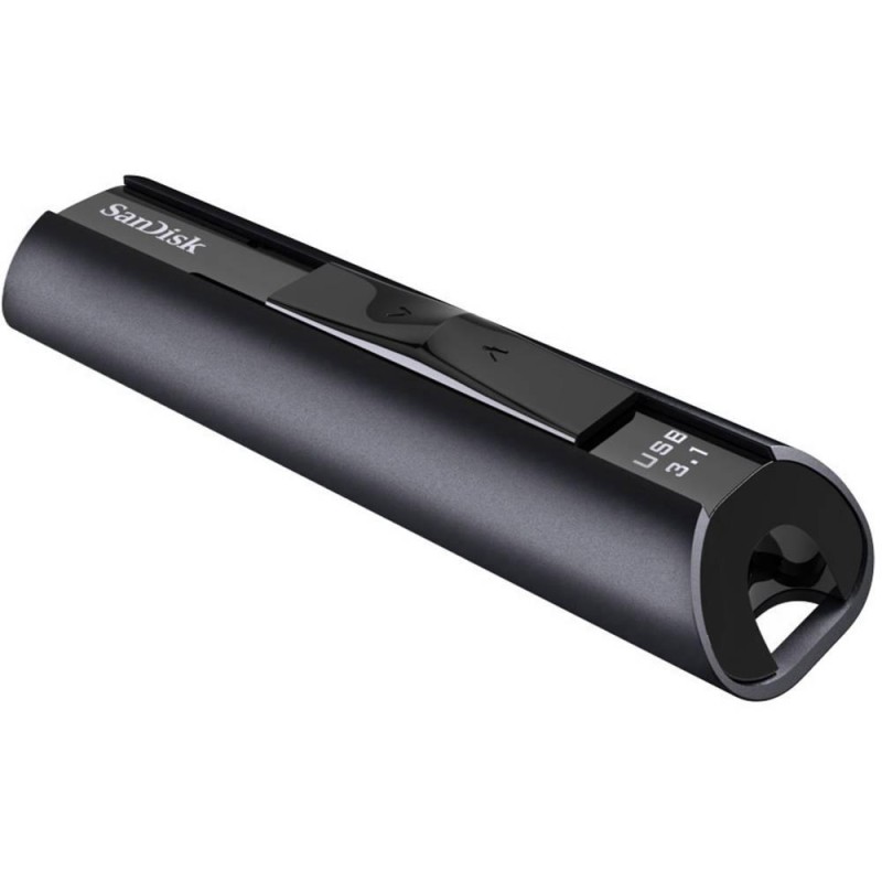 MEMORIE USB 3.1 SANDISK 128 GB, retractabila, carcasa aluminiu, negru, "SDCZ880-128G-G46" (timbru verde 0.03 lei)