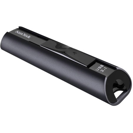 MEMORIE USB 3.1 SANDISK 128 GB, retractabila, carcasa aluminiu, negru, "SDCZ880-128G-G46" (timbru verde 0.03 lei)