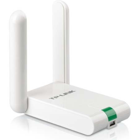 ADAPTOR RETEA TP-LINK MINI, extern wireless 2.4 GHz, Mini USB 2.0, port, 300 Mbps, antena externa x 2, "TL-WN822N" (timbru verde