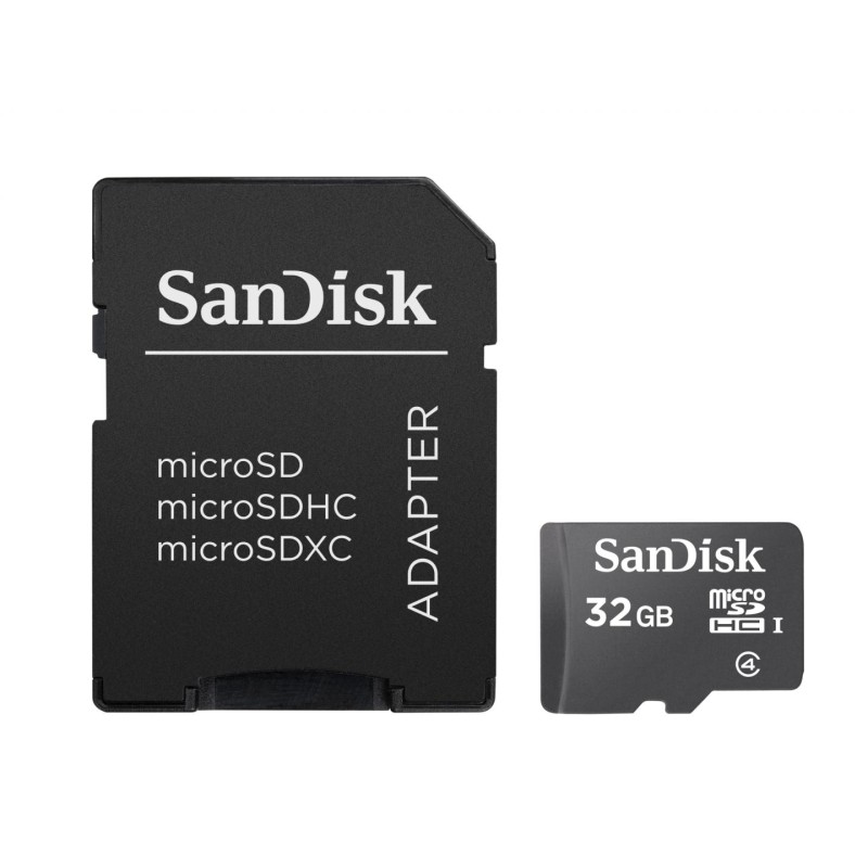 CARD MicroSD SANDISK, 32 GB, microSDHC, clasa 4, "SDSDQM-032G-B35A" (timbru verde 0.03 lei)