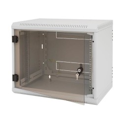 TRITON RACK de PERETE 6U 500mm usa sticla panouri laterale fixe sectiuni ventilatie activa,sectiuni acces cab sus/jos/spate secu