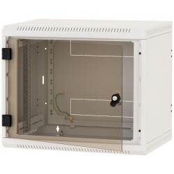 TRITON RACK de PERETE 9U 600mm usa sticla panouri laterale fixe sectiuni ventilatie activa,sectiuni acces cab sus/jos/spate secu