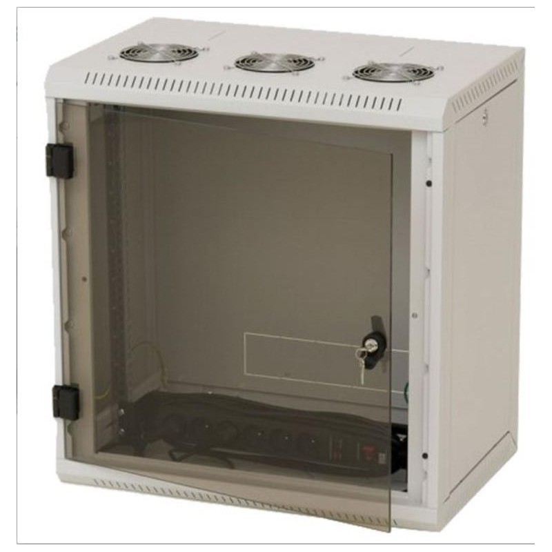 TRITON RACK de PERETE 6U 500mm usa sticla panouri laterale detasabile,sectiuni acces cab sus/jos/spate securizare cu cheie,1 per