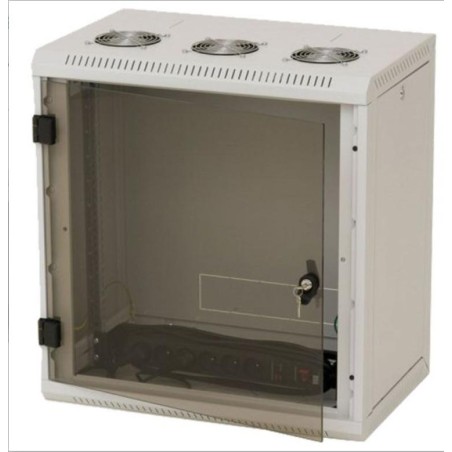 TRITON RACK de PERETE 6U 500mm usa sticla panouri laterale detasabile,sectiuni acces cab sus/jos/spate securizare cu cheie,1 per