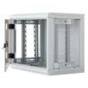 TRITON RACK de PERETE 9U 500mm usa sticla panouri laterale detasabile,sectiuni acces cabl sus/jos/spate securizare cu cheie,1 pe