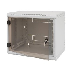 TRITON RACK de PERETE 15U 600mm usa sticla panouri laterale fixe sectiuni ventilatie activa,sectiuni acces cab sus/jos/spate sec