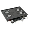PANOU ventilatie TRITON pentru rack de podea 19", 4 ventilatoare 230V/60W cu termostat, flux axial, negru "RAB-CH-X04-X3" (timbr