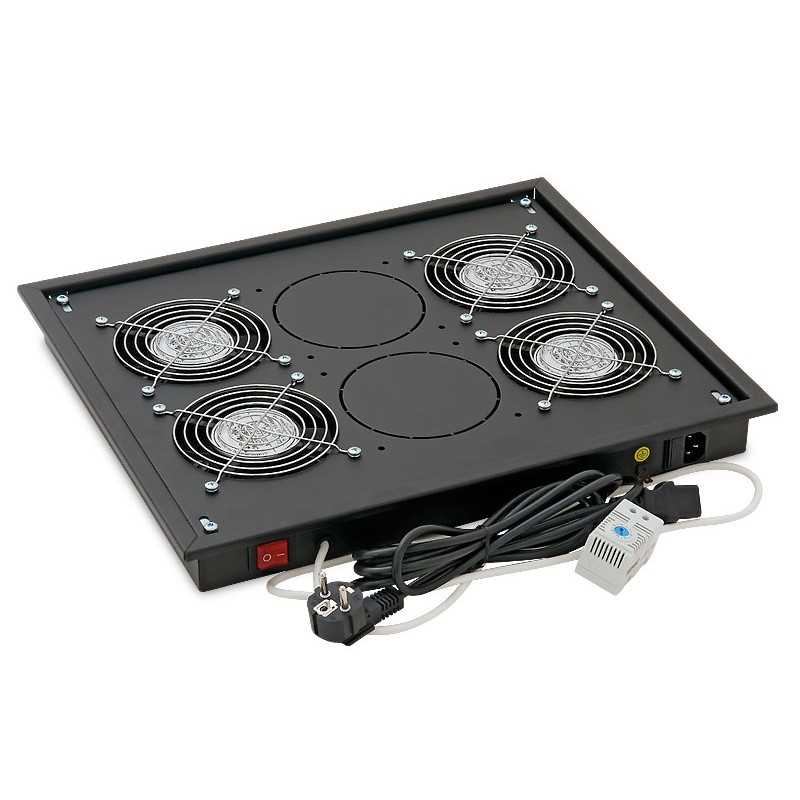 PANOU ventilatie TRITON pentru rack de podea 19", 6 ventilatoare 230V/60W cu termostat, flux axial, Negru "RAB-CH-X05-X3" (timbr