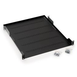 RAFT FIX perforat TRITON 1U, pt rack 19 inch, adancime 750 mm, sarcina maxima 40 Kg, negru, "RAB-UP-750-A1"