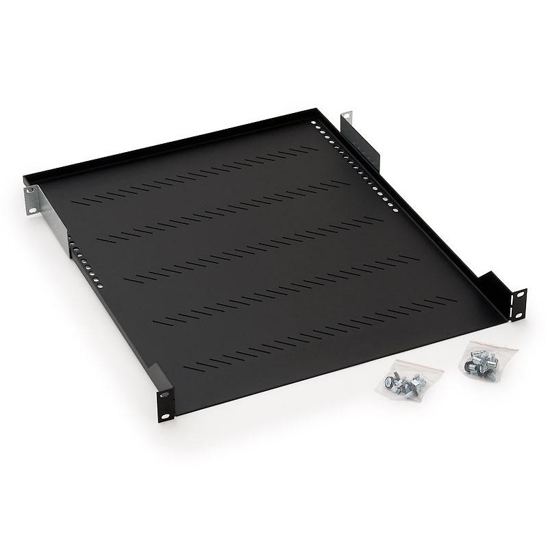 RAFT FIX perforat TRITON 1U, pt rack 19 inch, adancime 550 mm, sarcina maxima 40 Kg, negru, "RAB-UP-550-A1"