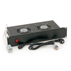 PANOU ventilatie TRITON pentru rack de podea 19", 2 ventilatoare 230V/60W cu termostat, negru (RAB-CH-X01-A1) "RAB-CH-X01-A1" (t