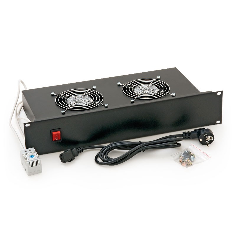 PANOU ventilatie TRITON pentru rack de podea 19", 2 ventilatoare 230V/60W cu termostat, negru (RAB-CH-X01-A1) "RAB-CH-X01-A1" (t