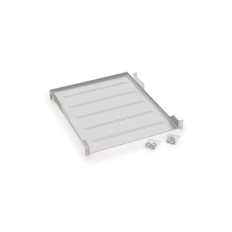 RAFT FIX perforat TRITON 1U, pt rack 19 inch, adancime 750 mm, sarcina maxima 80 Kg, gri, "RAC-UP-750-A1"