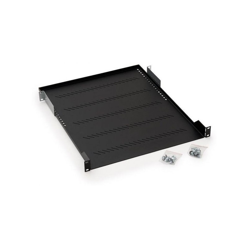 RAFT FIX perforat TRITON 1U, pt rack 19 inch, adancime 750 mm, sarcina maxima 80 Kg, negru, "RAB-UP-750-A4"