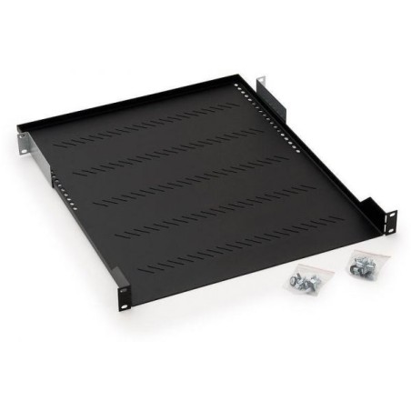 RAFT FIX perforat TRITON 1U, pt rack 19 inch, adancime 750 mm, sarcina maxima 80 Kg, negru, "RAB-UP-750-A4"