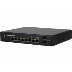 SWITCH PoE UBIQUITI, "EdgeSwitch 8"port Gigabit x 8, SFP SFP x 2, managed, nerackabil, carcasa metalica, "ES-8-150W" (timbru ver