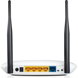 ROUTER TP-LINK wireless  300Mbps, 4 porturi 10/100Mbps, 2 antene externe, Atheros, 2T2R "TL-WR841N" (timbru verde 0.8 lei)