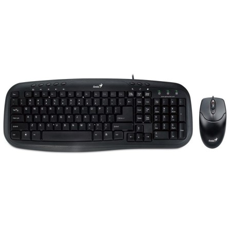 KIT wired GENIUS USB, tastatura 104 taste (concave) + mouse optic 1000dpi, 3 butoane, black, "Smart KM-200", SmartGenius app "31