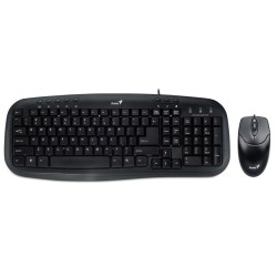 KIT wired GENIUS USB, tastatura 104 taste (concave) + mouse optic 1000dpi, 3 butoane, black, "Smart KM-200", SmartGenius app "31
