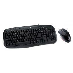 KIT wired GENIUS USB, tastatura 104 taste (concave) + mouse optic 1000dpi, 3 butoane, black, "Smart KM-200", SmartGenius app "31