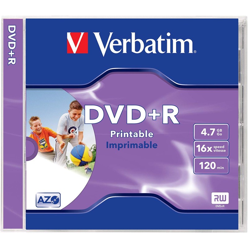 DVD+R VERBATIM&nbsp; 4.7GB, 120min, viteza 16x, 1 buc, Jewel Case, carcasa, printabil, "Wide Inkjet Printable" "43507"