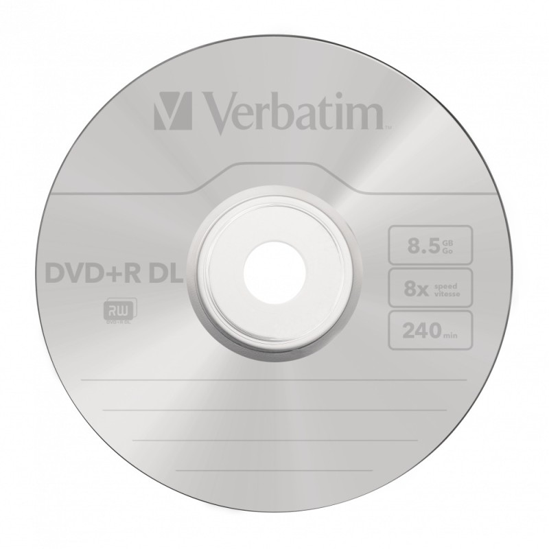DVD+R VERBATIM  8.5GB, 240min, viteza 8x, 1 buc, Double Layer, Jewel Case, "Matt Silver" "43540"
