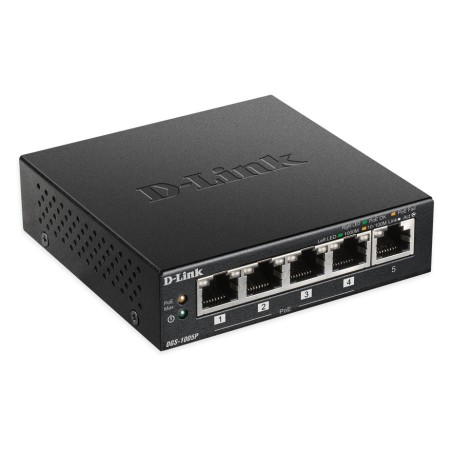 SWITCH D-LINK  5 porturi Gigabit, 4 porturi POE, carcasa metal. "DGS-1005P"(timbru verde 2 lei)