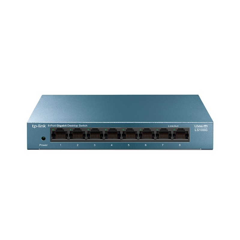 SWITCH TP-LINK  8 porturi Gigabit LiteWave carcasa metalica "LS108G" (timbru verde 2 lei)