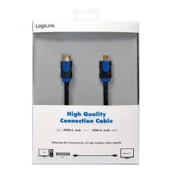 CABLU video LOGILINK, HDMI (T) la HDMI (T), 2m, premium, conectori auriti, rezolutie maxima 4K UHD (3840 x 2160) la 60 Hz, negru
